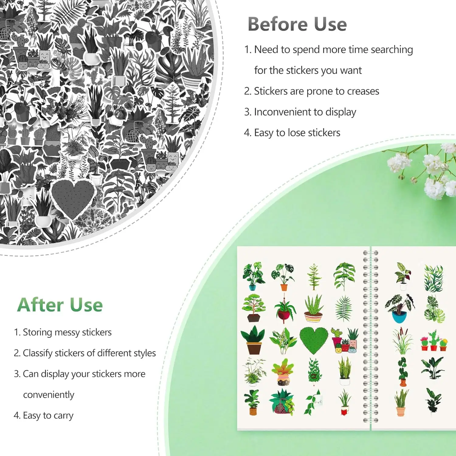 Myway Reusable Sticker Storage Book Collecting Album Blank Stickers Organizer Book A5 Size with 40 Sheets Blank Release Paper