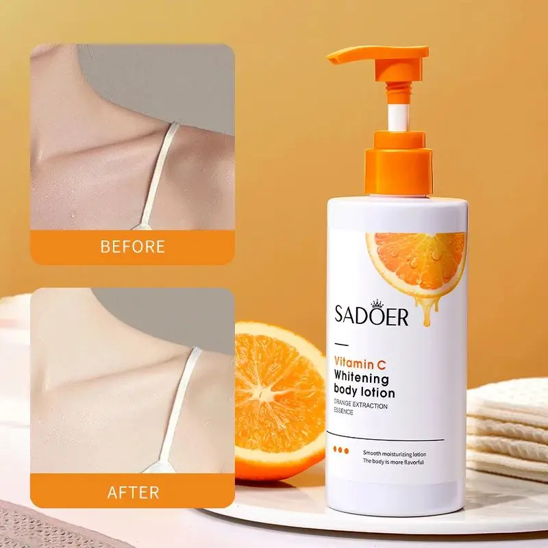 SADOER Hot Selling Beauty Body Cream Smooth Moisturizing And Nourishing Body Milk Vitamin C Whitening Body Lotion For Black Skin