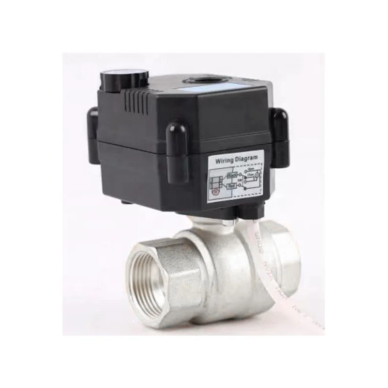 TOYI Two Way Stainless Steel Ball Valve Water Flow Control on/off type Electric Motorized Actuator Ball Valve