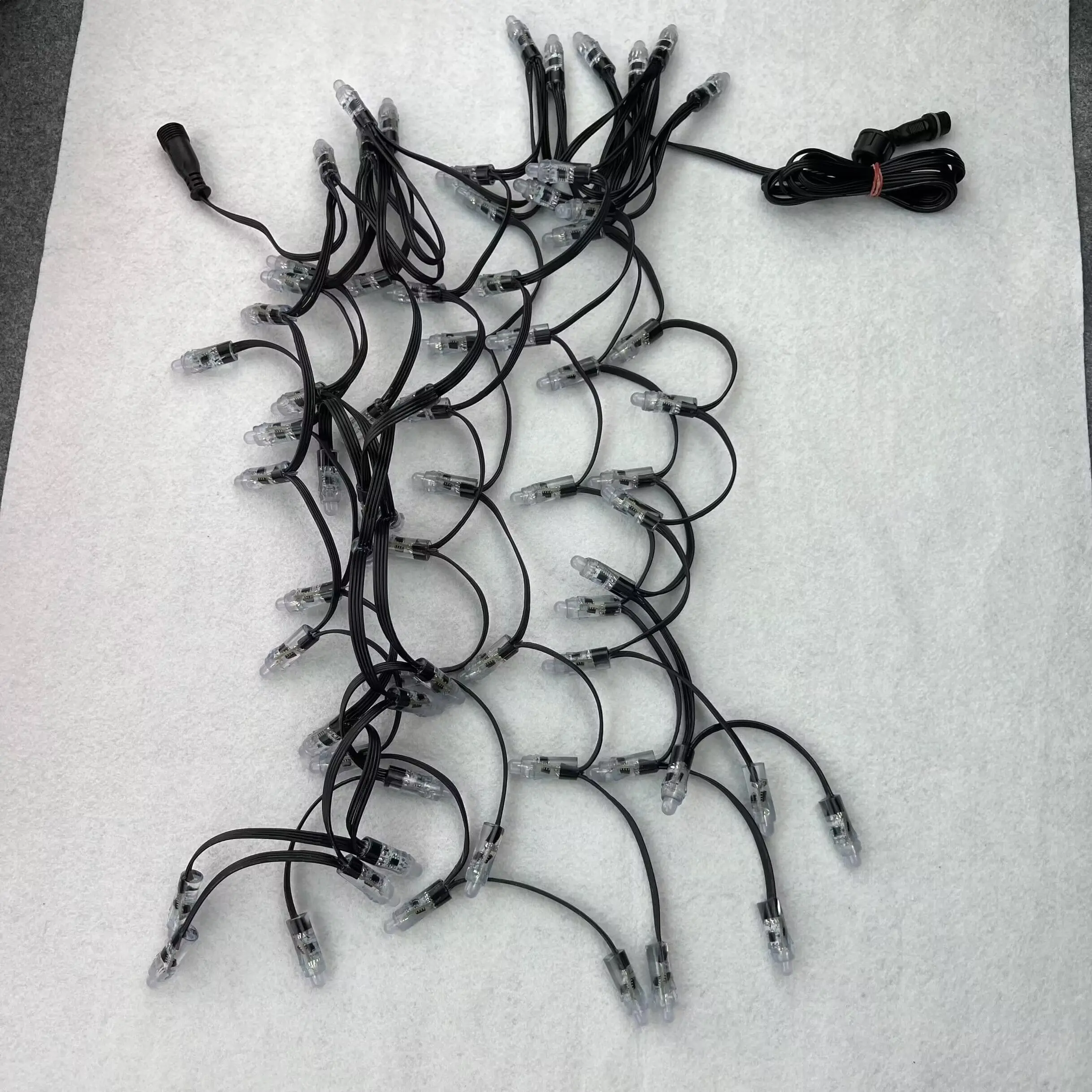 50/60/70/80/100 pixel stake nodes (Peace family),DC12V 12mm WS2811,5/6/7/8/10 pixel nodes*10 clusters,3 foot spacing