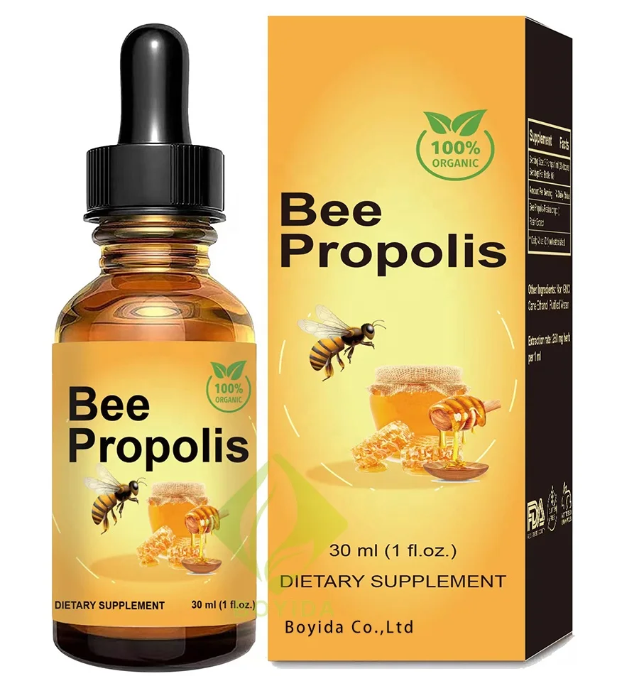 2022 Free OEM ODM custom Propolis Liquid Extract Immune Support Natural Pure Propolis Extract Drop Sore Throat Relief