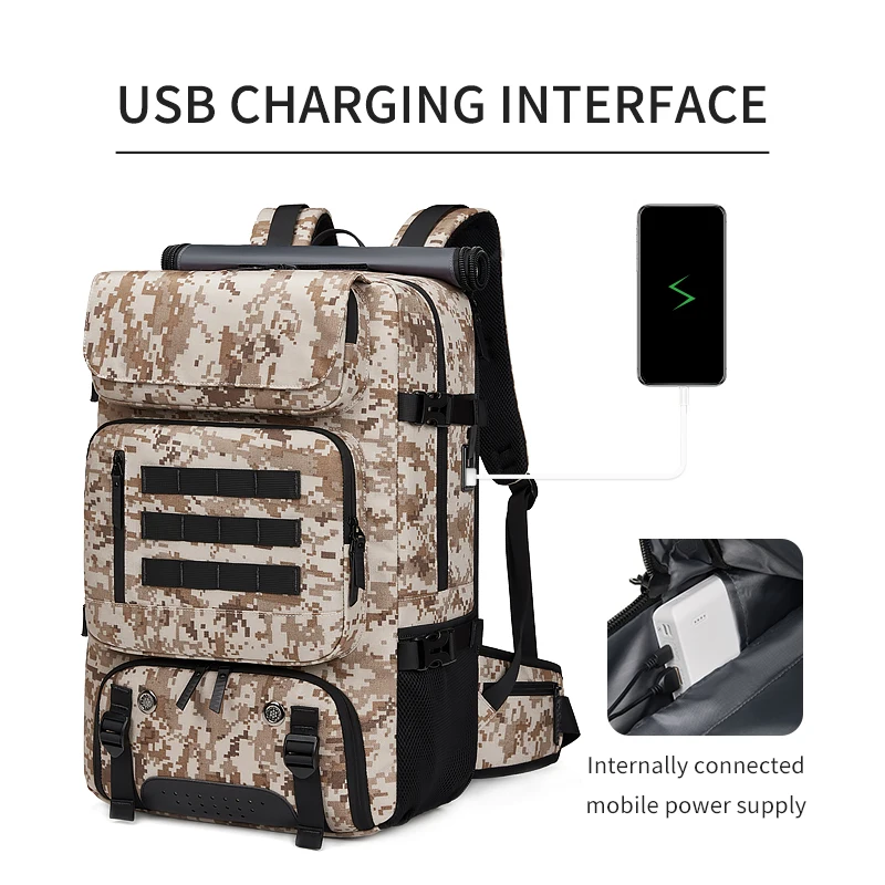 Custom Logo Outdoor Travel Mountaineering Backpack Waterproof Gym Sport Hiking Climbing Backpacks Bags