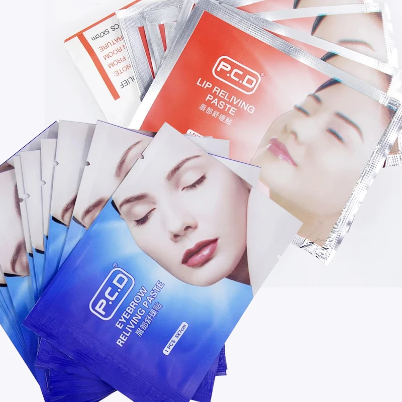 12pcs брови переживая паста для губ Wet снять патч маска ремонт безболезненный крем сильного tattoocare Перманентный макияж аксессуары