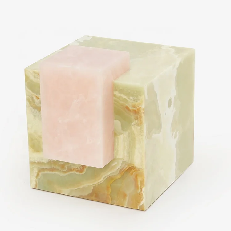 2023New Design Rectangle Green Onyx Small Side Table Home Living Room Furniture Low Coffee Tables