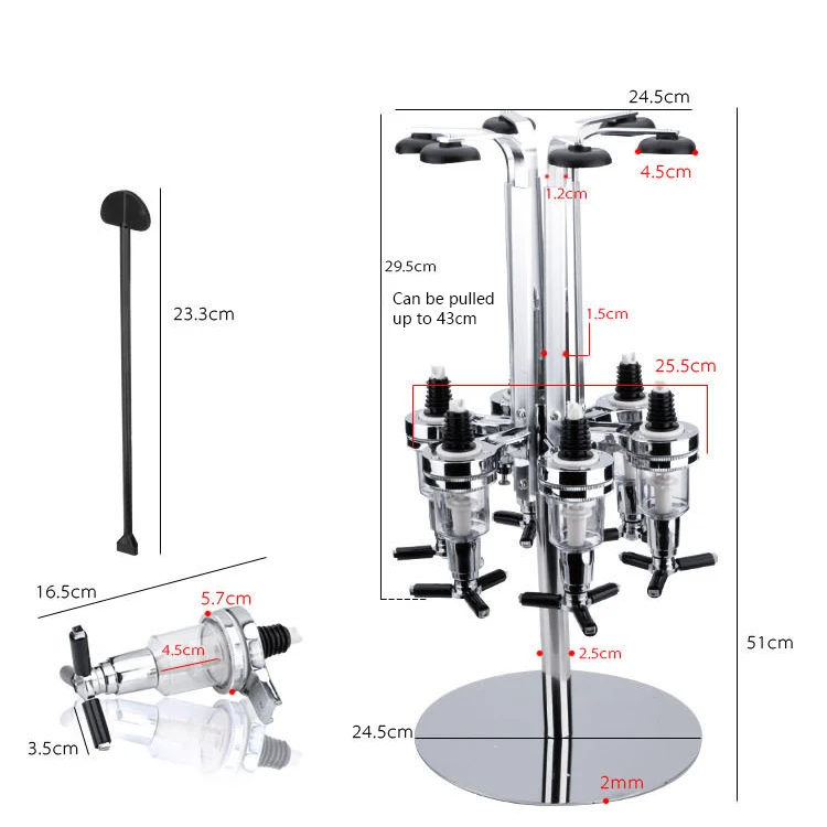 Hot Selling 2/4/6 Bottle Revolving Beer Drink Tower Dispenser Rotating Liquor Dispenser For Party Bars Dinners