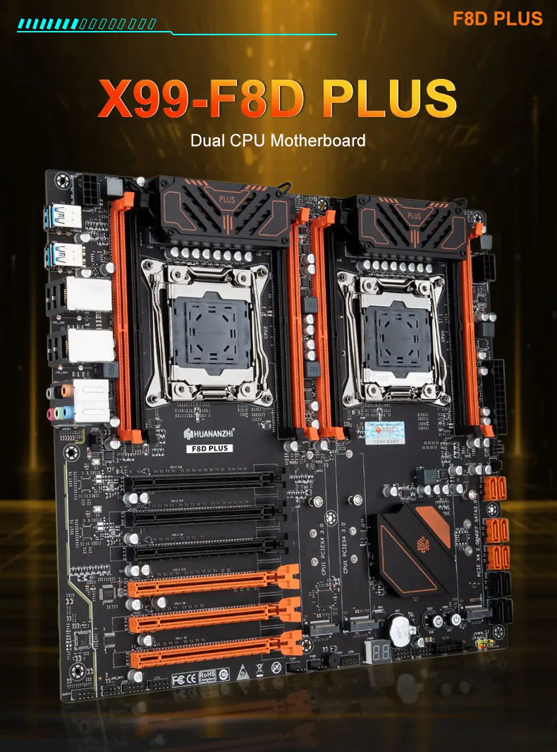 HUANANZHI 4 Channels X99-F8D PLUS Motherboard Support Xeon E5 DDR4 Memory Socket LGA 2011-3 desktop motherboard