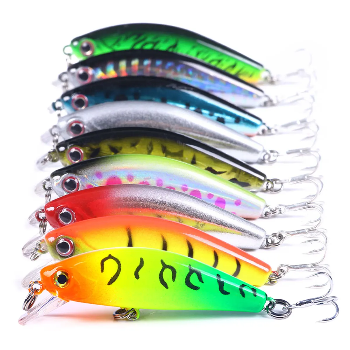 5.5cm-6.6g-12#hook 9colors sinking Minnow Fishing Bait Lures Fishing Minnow