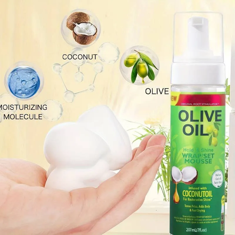 Olive Oil Mousse Hold Hair Anti Sheen Protection Curly Feature Anti Frizz Hair Mousse Styling Foam Mousse