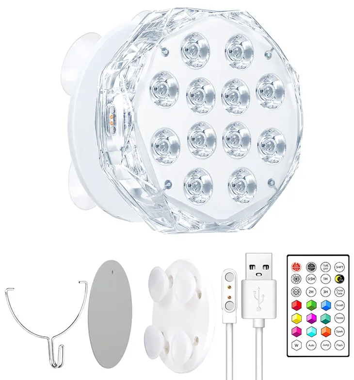 IP68 Водонепроницаемый 20 светодиодный RGBW цветной перезаряжаемый подводный Магнитный бассейн с контролем Remore