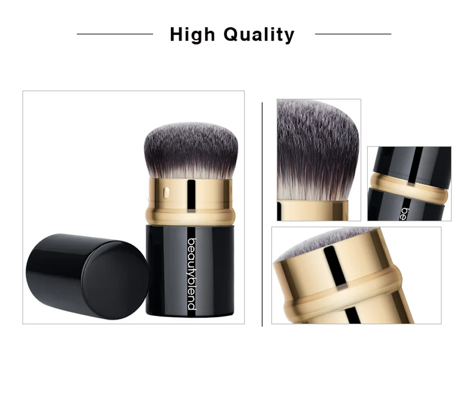 Портативная щетка с крышкой для крема для основы или пудры-выдвижная щетка Kabuki BLD
