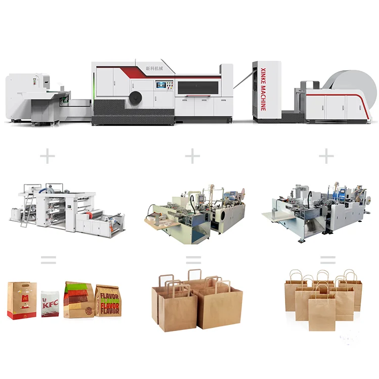 Paper Bag Making Machine For Paper Bags Square Bottom Paper Bag Making Machine Price With Flexo Print Machine