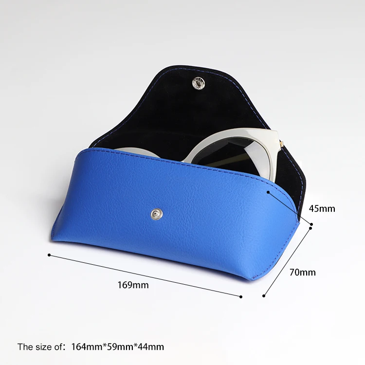 Portable Leather Glasses Case,Durable Soft Packaging Custom Printing Sunglasses Slim Case for Women Men Horizontal Eyeglass Case