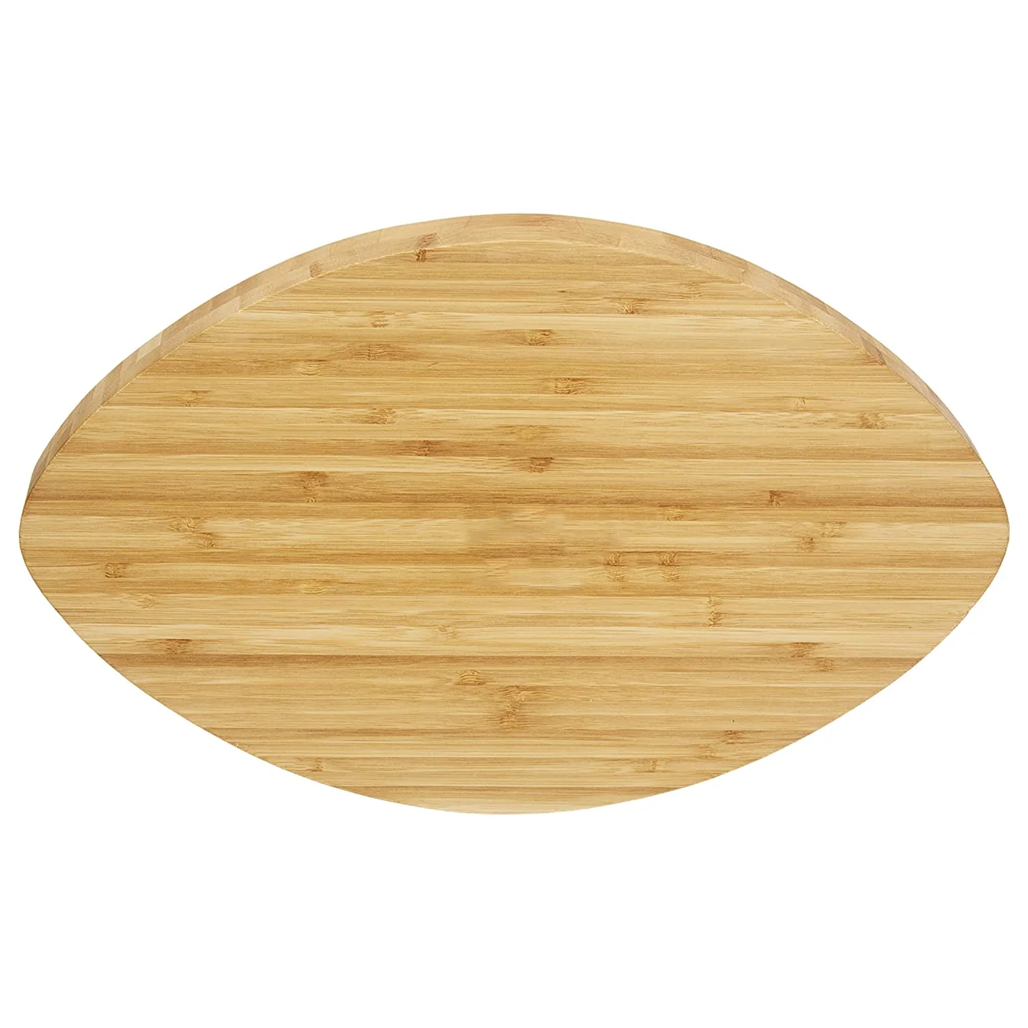 Wholesale Unique Football Shaped Bamboo Appetizer Serving Tray with 2 Dip Trays Large Chip Serving Dish