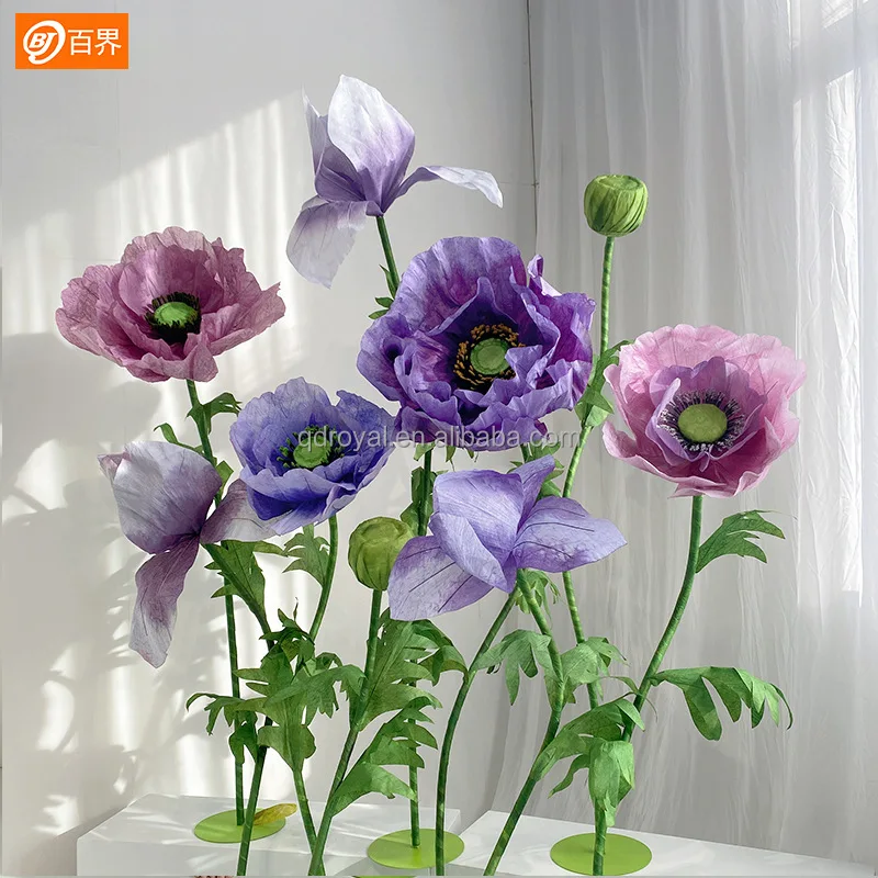 Wedding Stage Paper Flowers Craft Decorations Giant White Red Roses Flower For Wedding Party Window Display Decor