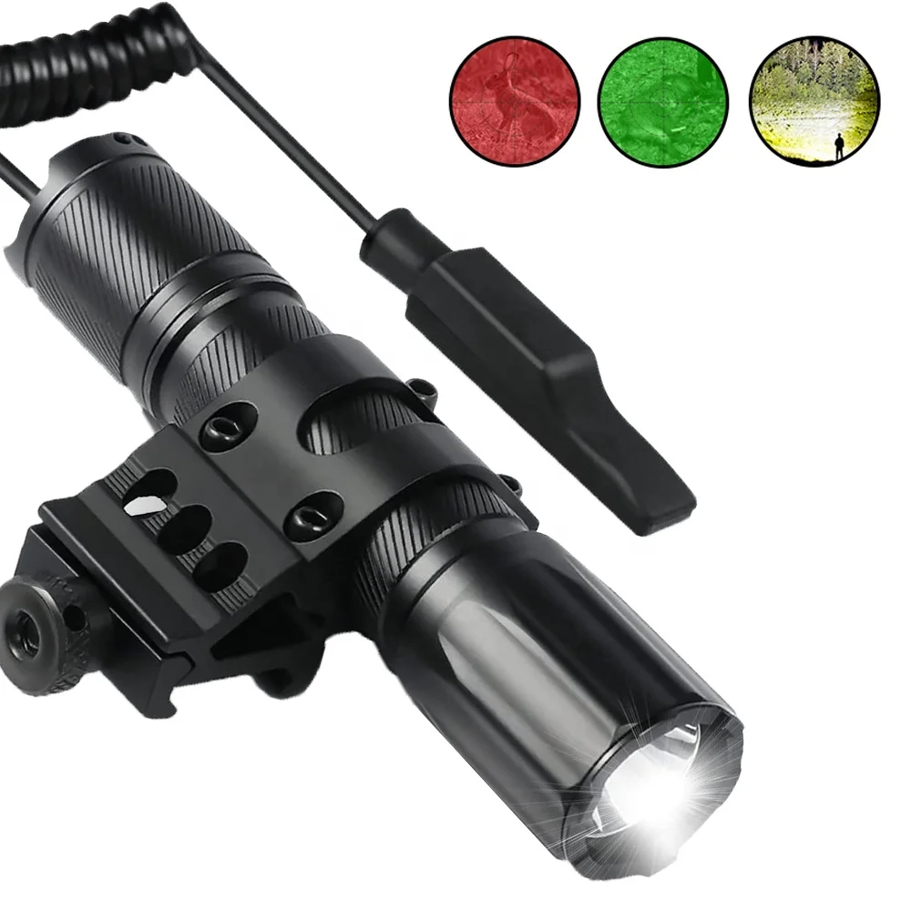 ZOOMFIRE LED Outdoor Tactical Flashlight Powerful Waterproof Strong Led Torch Mini Fishing Rescue Searching Green Red Light