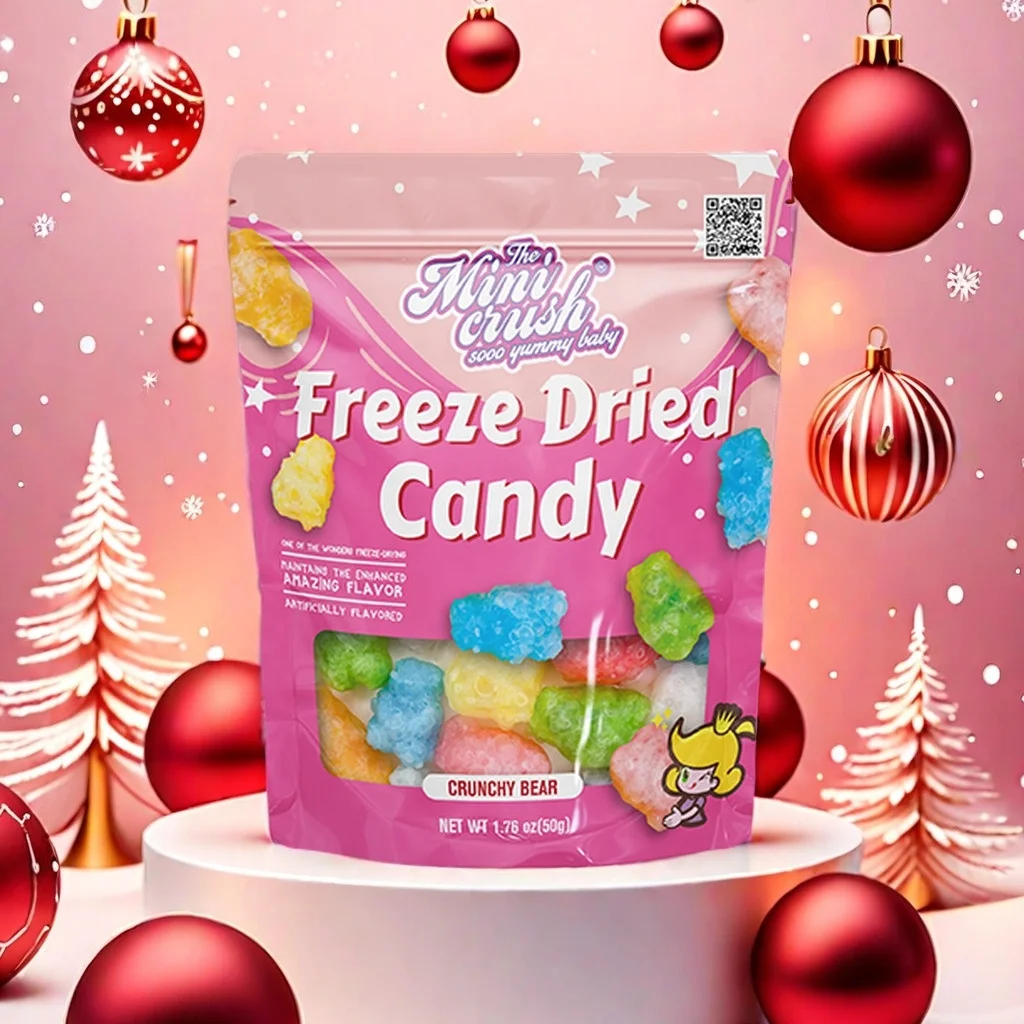 Christmas Freeze-Dried Gummy Bears Candy for Holiday Celebrations