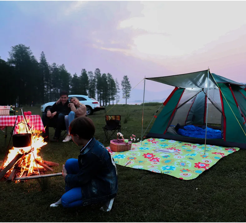 
Glamping automatic outdoor tent easy to open waterproof 6 person party tent skylight fishing tent 