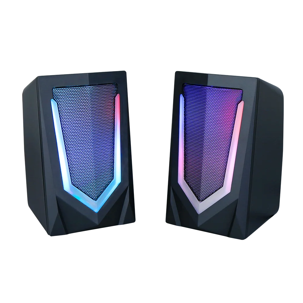 2023 New Audio Player Powerful Bass Dual Channel Desktop Portable Volume Control USB RGB Gaming Speakers for PC Computer