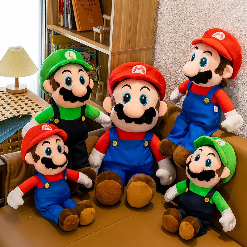 Exquisite Cartoon Cool Anime Mario Luigi Plush Dolls Soft Cotton Big Size Pillow Stuffed Animal Toys Promotion Kid Birthday Gift