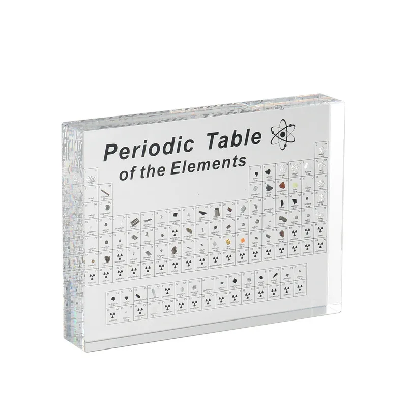 The periodic table of chemical elements With Real Elements Inside Acrylic Display Racks For Students Teachers Gifts