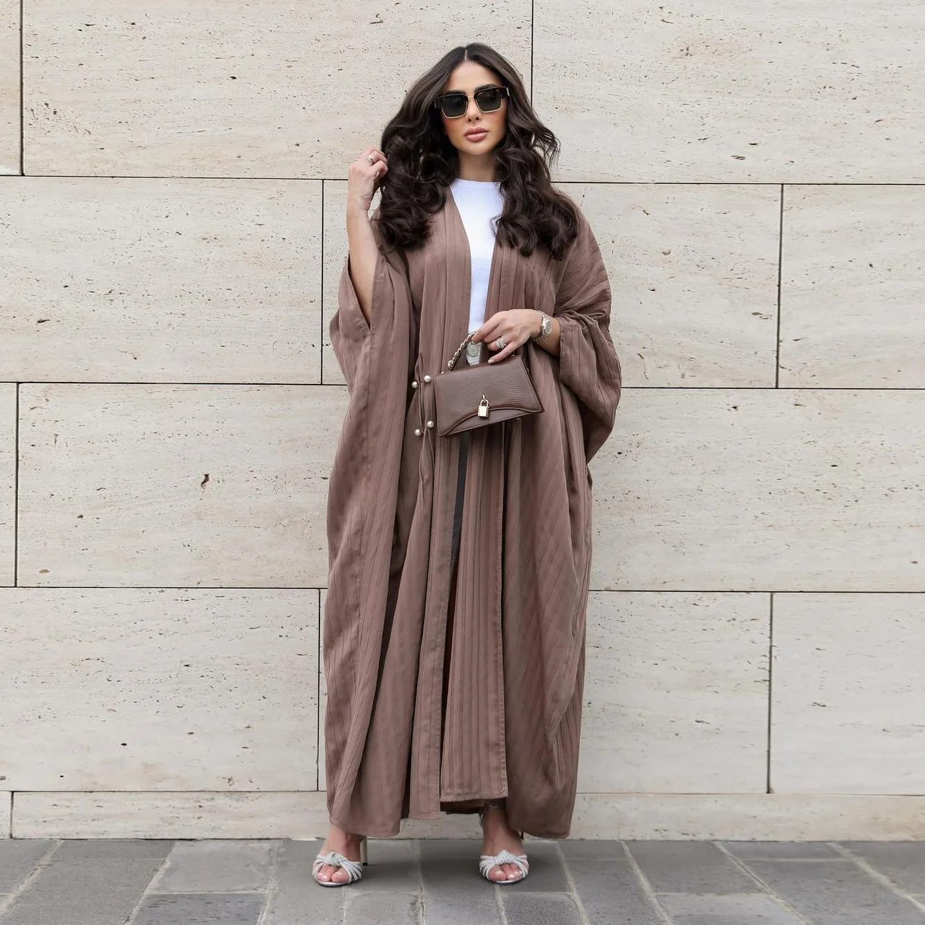 Solid Color Arab Dubai Turkish  Muslim Islamic Abaya Robe Cardigan Muslim Woman Modest Dress Women Hijab Clothing Abayas Dress