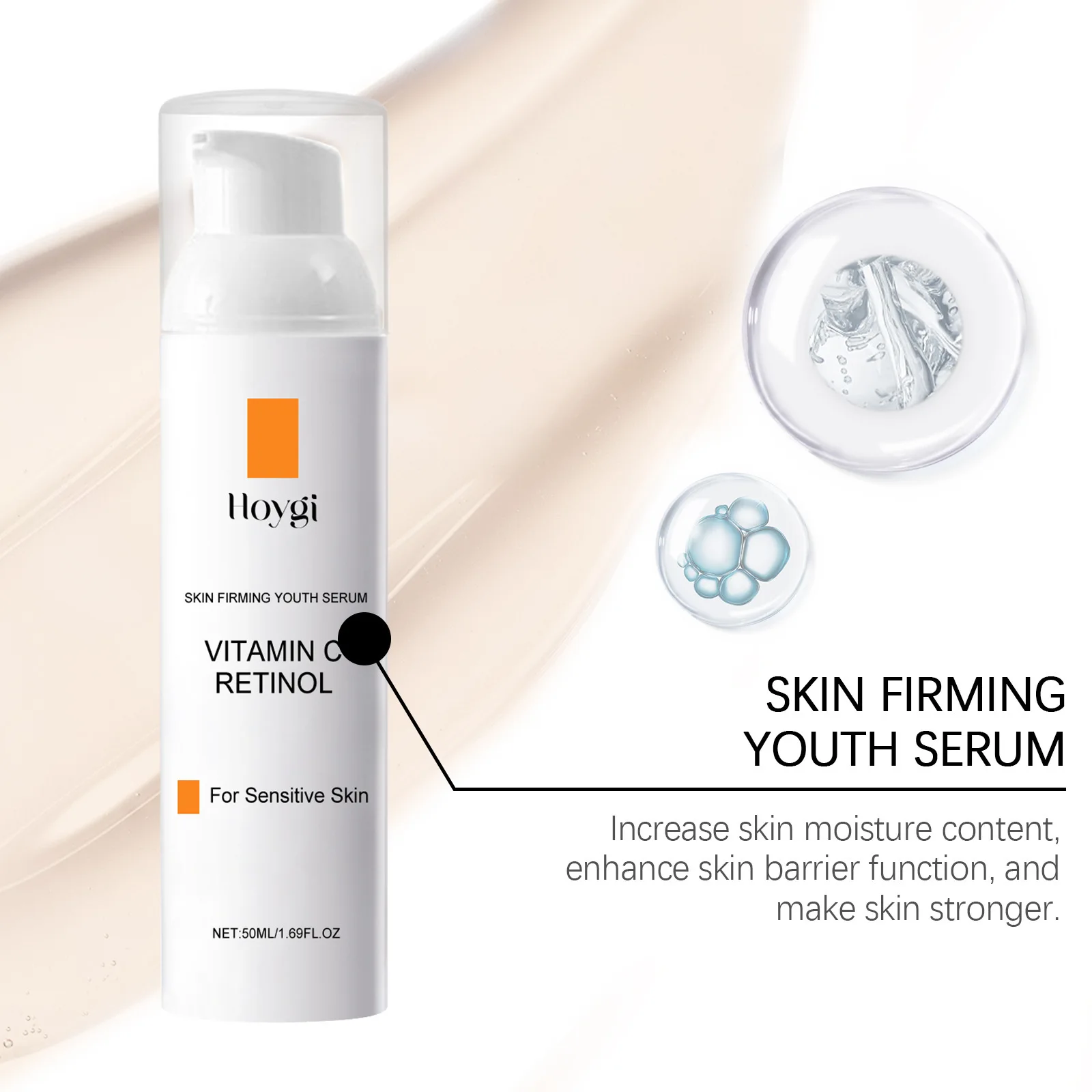 Private Label Vitamin C Retinol Collagen Hyaluronic Acid Anti Aging Wrinkle Whitening Facial Skin Care VC Face Retinol