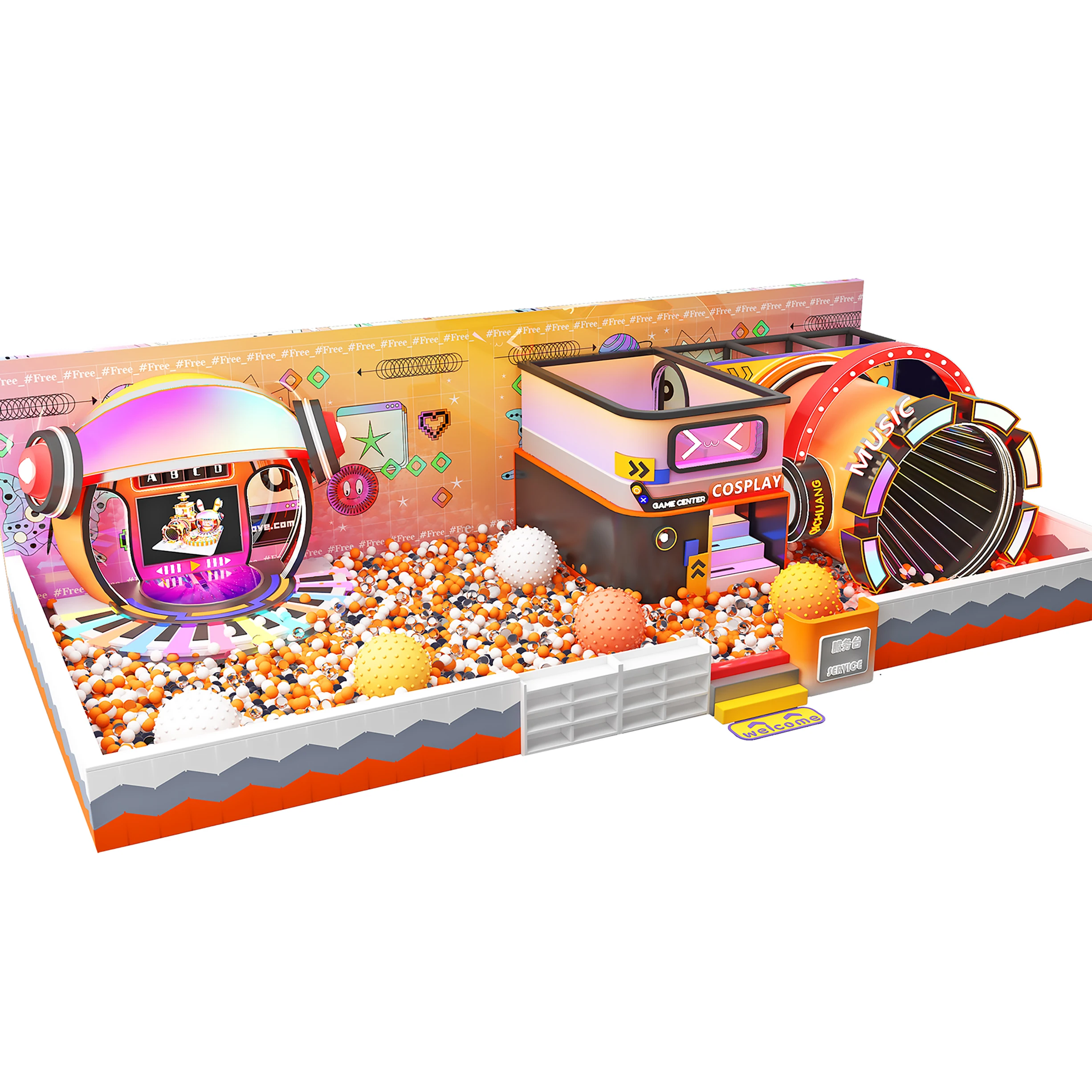 Customization Kindergarten Creche  Role Playhouse Indoor Playground Jungle Gym Soft Play Equipment Set Indoor Play Centre