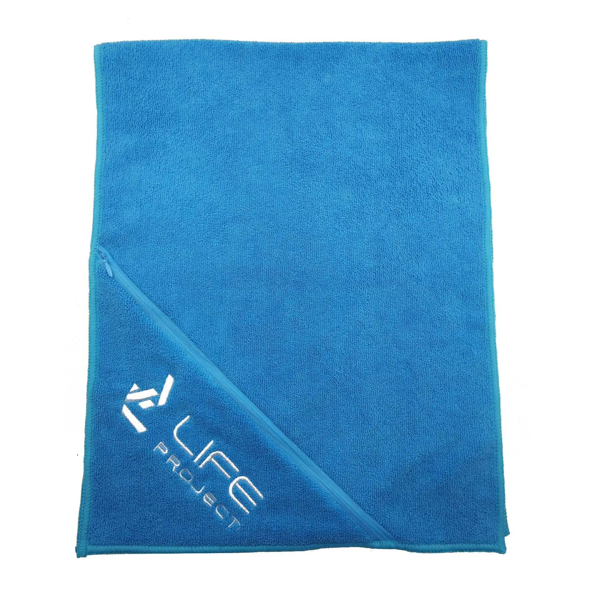 High Quality Outdoor Gym Towel Custom Pattern Sweat Absorbent Towel Microfiber Sports Towel with Zipper