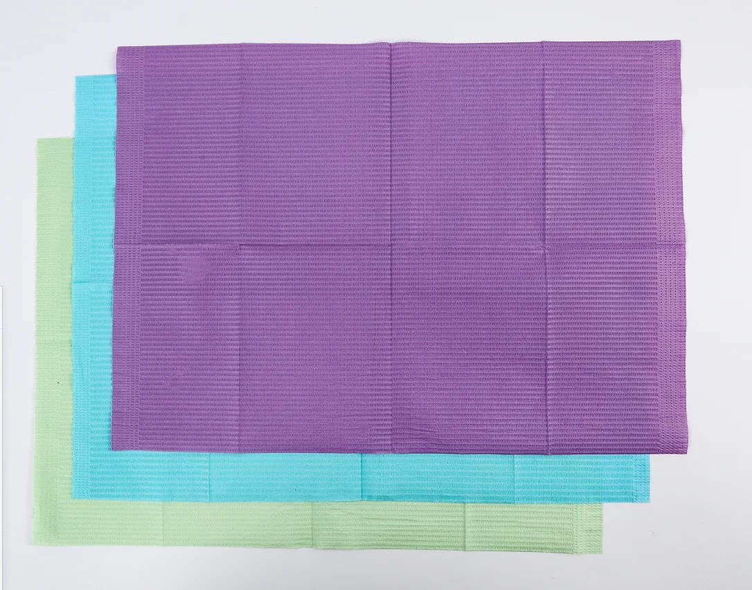 Dental Consumables 500PCS Colorful Disposable 3Ply Dental Bibs Medical Dental Napkins  with 2Ply Paper 1Ply  Poly