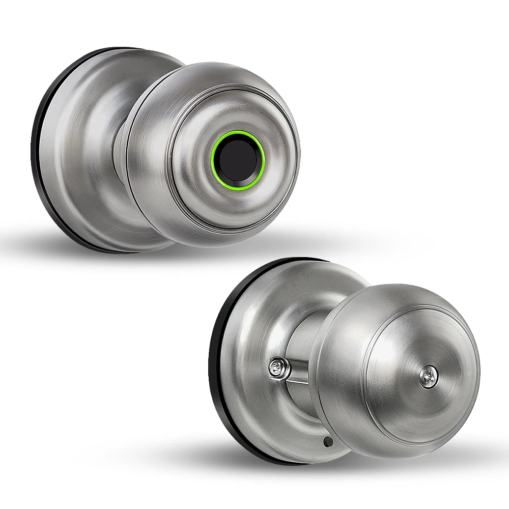 Free Shipping Smart Biometric electric Wifi Tuya cylindrical round  stainless steel  Door Lock  keyless