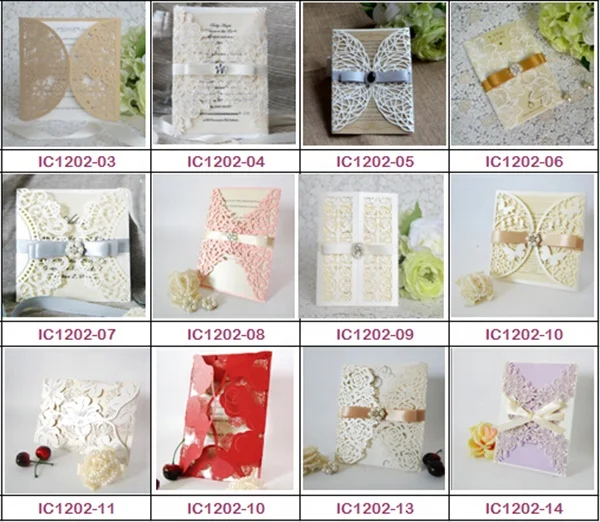 China red laser cut invitations wedding cards luxury table card