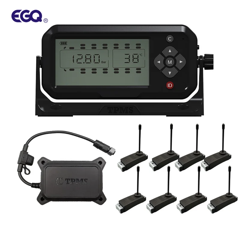 Внутренняя 8-шинная система сигнализации для грузовиков TPMS цифровые связные датчики с автоматической поддержкой информационного дисплея замены прицепа