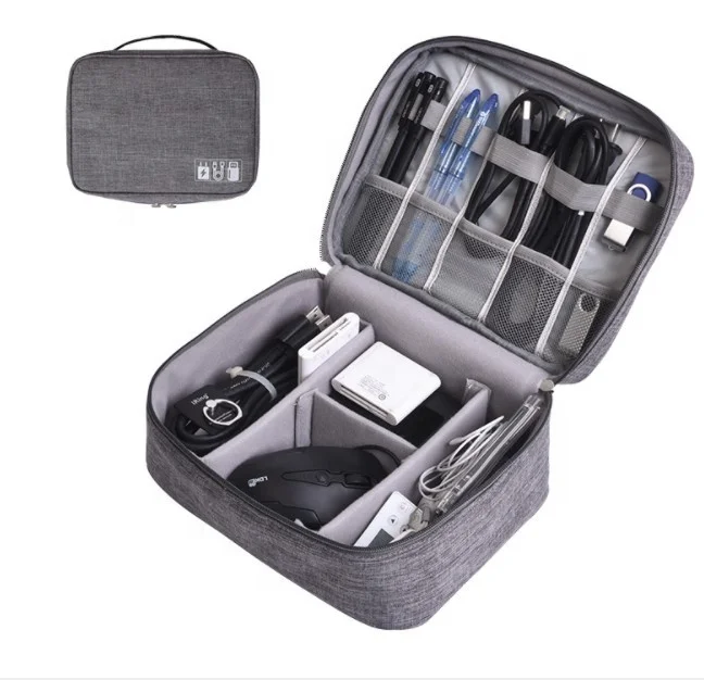 
Portable Waterproof Data Cable Organizer Case Digital Devices Storage Bag For Business Trip 