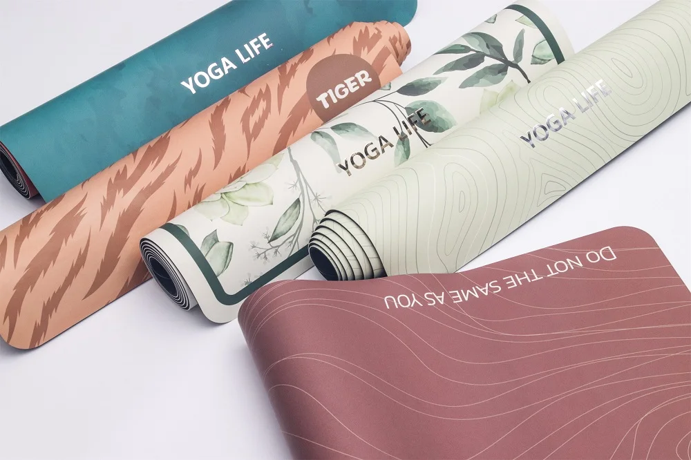 Frosted Luxury Exercise Extra Wide Thick Large Colorful Personalize Custom Gold Marble UV Print Size Nonslip Pu Rubber Yoga Mat