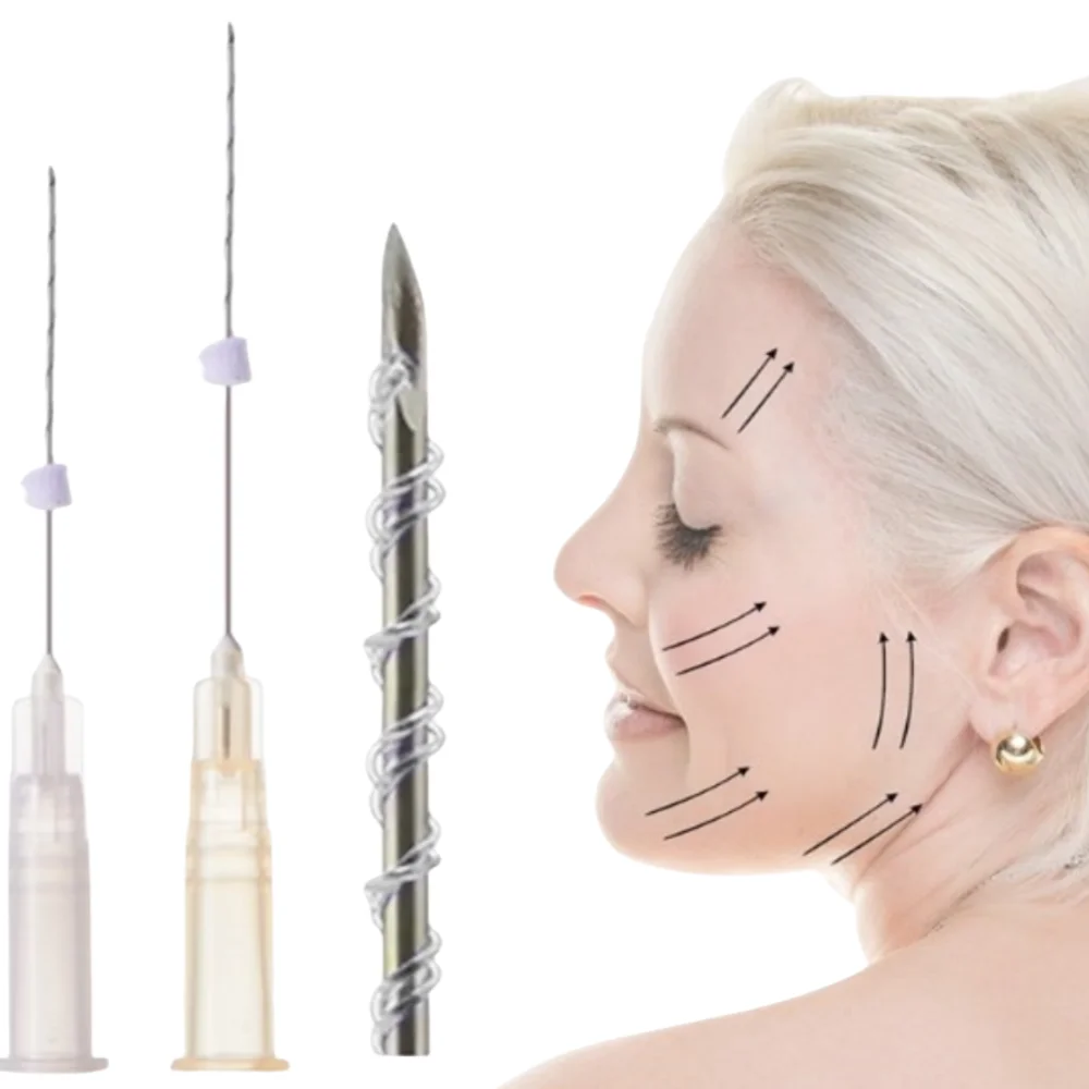 PCL Threads for Face Mono Screw Type 30G38MM PCL Threads for Face & Body Lift Smoothing of Wrinkles with Sharp Tips