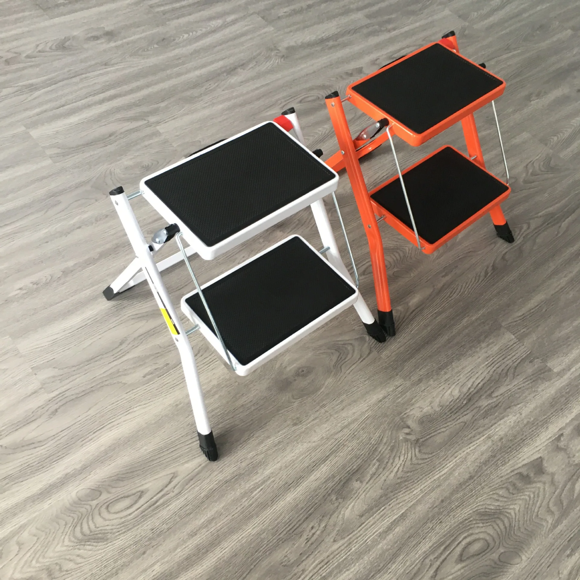 Folding Step Stool Foldable 2 Step Stepladder with Release Button for up to 330lbs