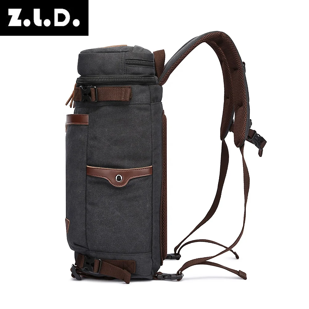 Canvas backpack outdoor backpacks black rucksack for work multi-function laptop backpack men hand bag shoulder bag