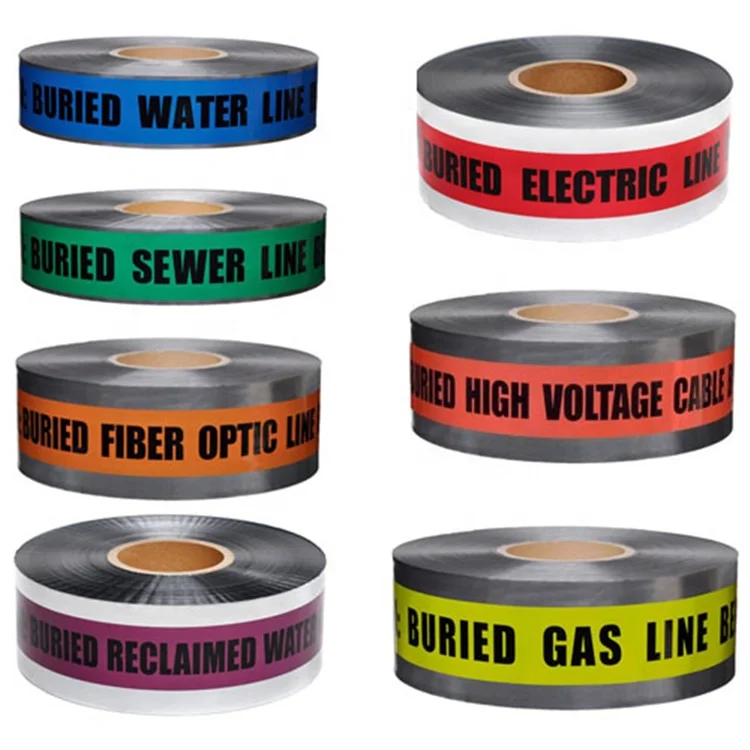 Underground Detection Warning Tape Aluminium Foil Marking Detectable