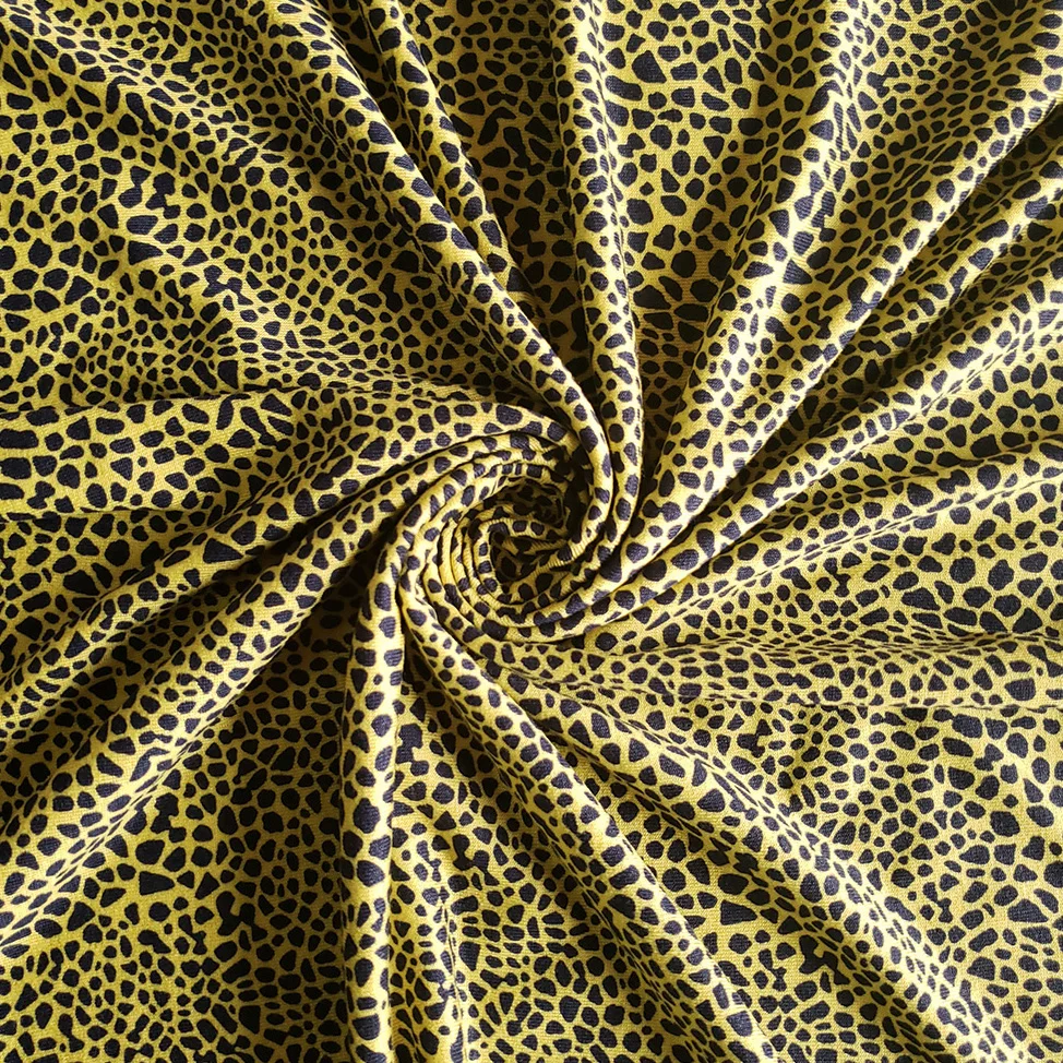 
High Quality Cheetah Print Jersey Fabric For T-Shirt 96% Viscose 4% Spandex Fancy Fabric 