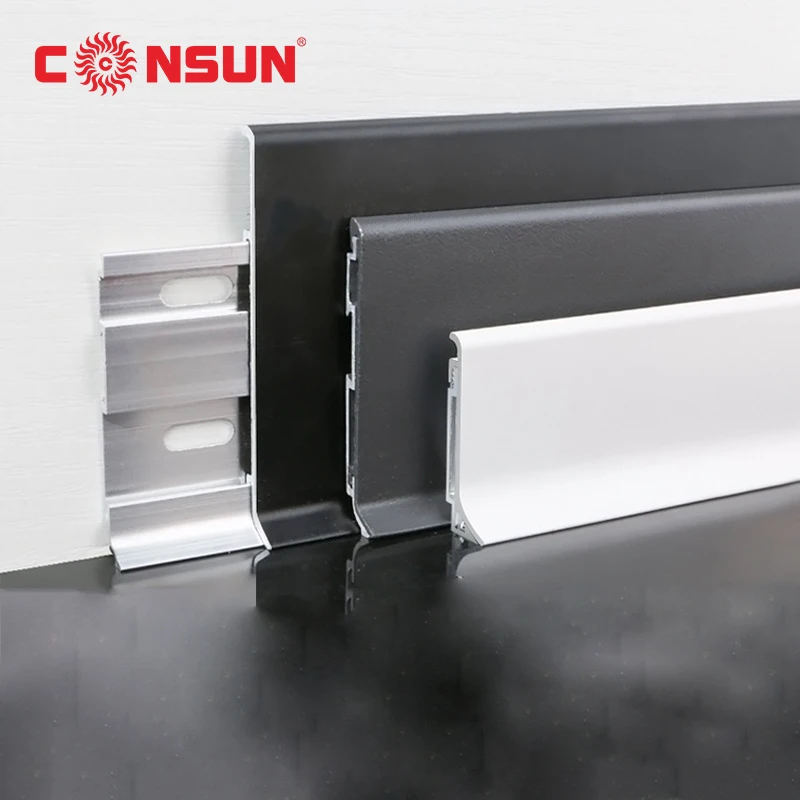 factory wholesale kick foot aluminum skirting toe  profiles led strip lights recessed skirting line led