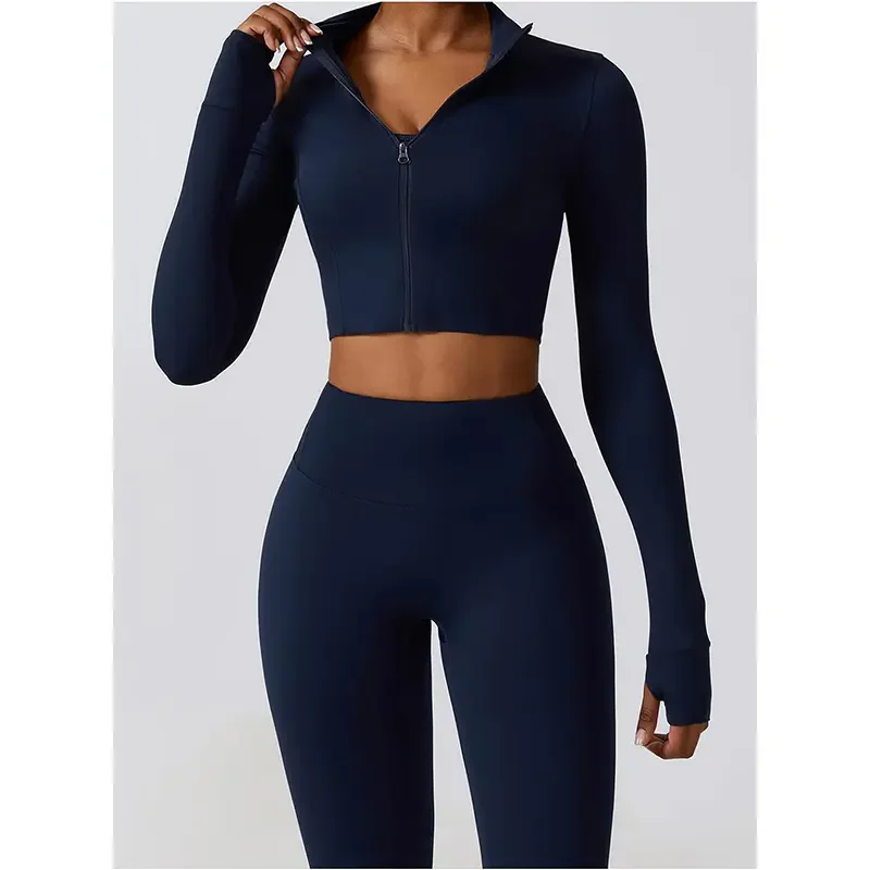 2024 Custom High Quality Crop Top 3 Piece Plus Size Fitness Yoga Sets Sportswear High Waist Leggings For Women