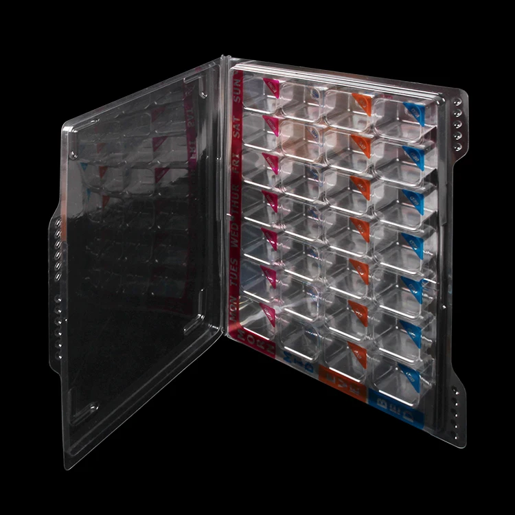 In-Stock Clear Plastic Pill Container Medicine Organizer Blister Dispenser Packaging Plastic Plates & Bowls for Pill Storage