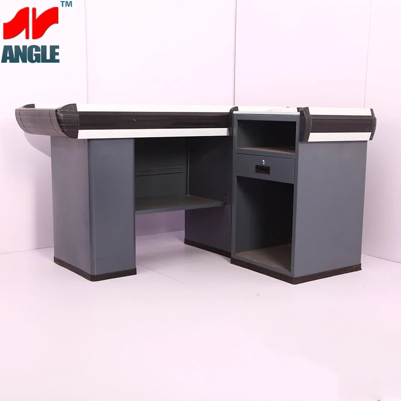 Large Supermarket Store Cashier Table Supermarket Cash Register Fast Checkout Counter Steel Sty-jd15080 Accepted 10 Sets Durable