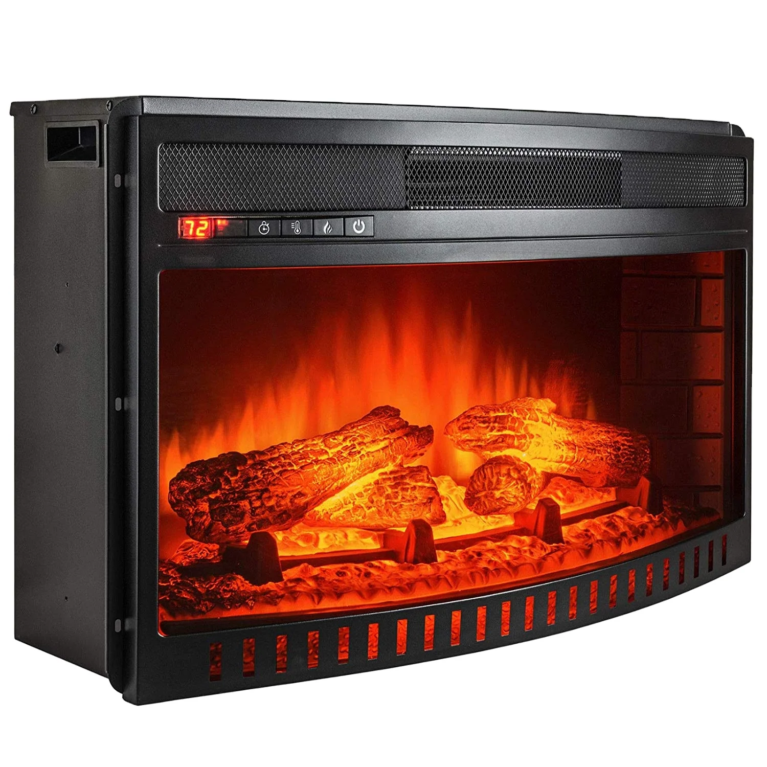 33 inch modern curved led flame indoor decor flame insert fireplace