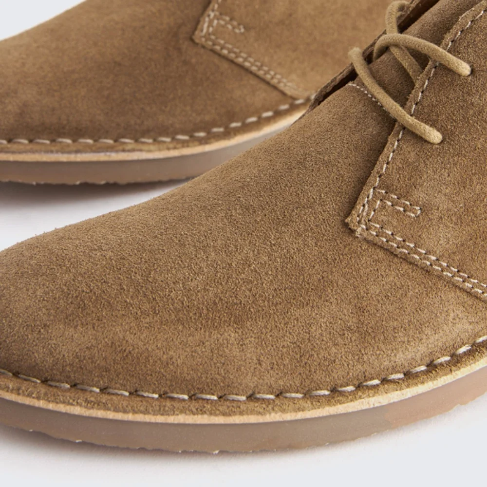 LANCI wholesale shoe factory custom suede chukka boots genuine leather ankle desert boots with logo for men
