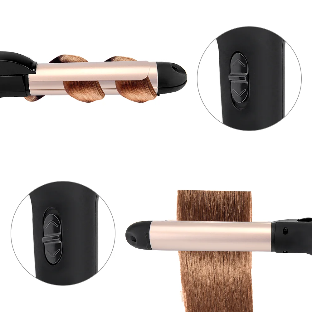 PRITECH Ceramic Portable Electric Womens Customized Straightener 2 in 1 Hair Curlers