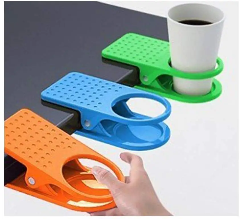 Home Office Desk Table Bottle Mug Drink Cup Holder Clip On Drinklip Clamp