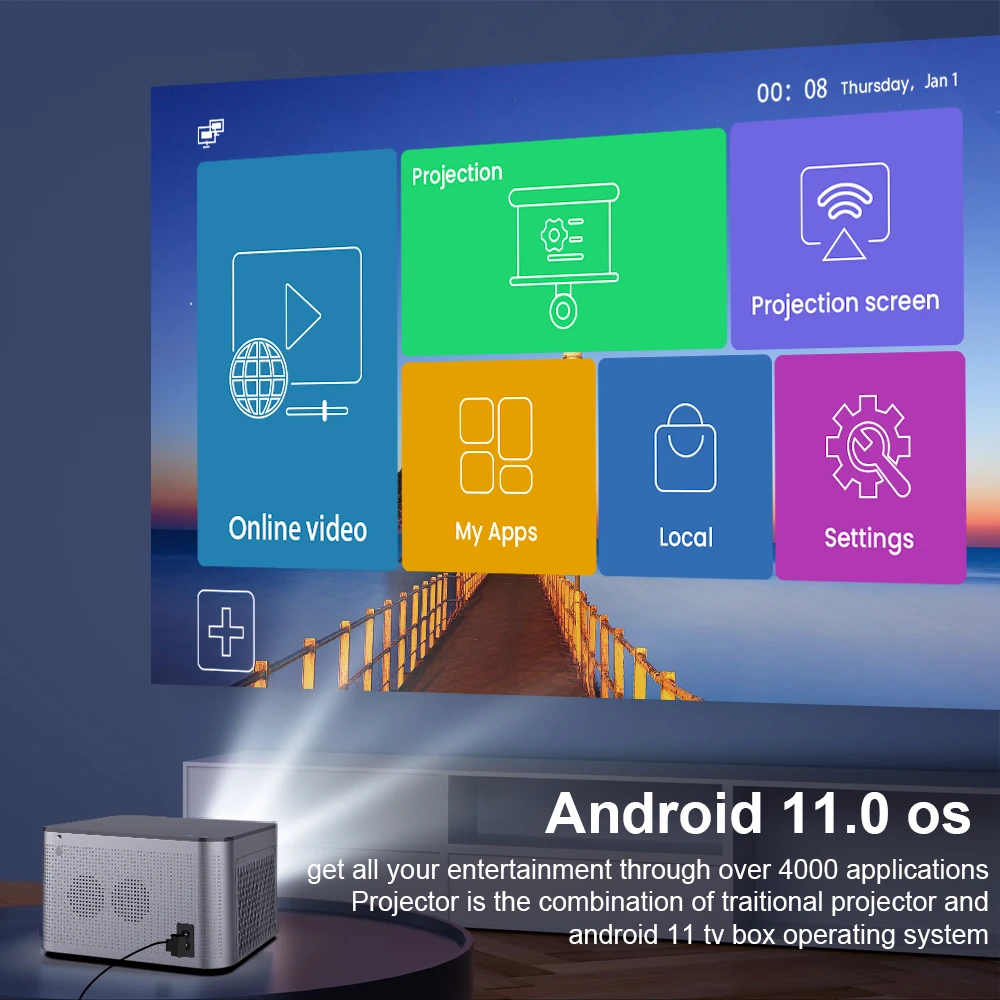 Смарт-проектор Magcubic Mini HY350 Android 11 1080P 4K поддержка двойной Wi-Fi автоматический Электрический фокус для домашнего кинотеатра