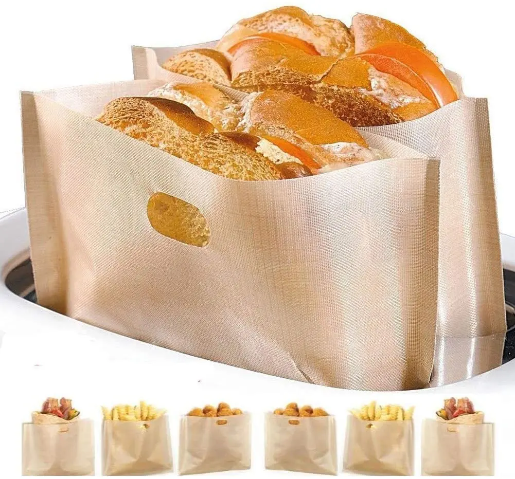 Reusable and Heat Resistant Easy to Clean Perfect for Sandwiches Pastries Pizza Slices Non Stick Toaster Bags