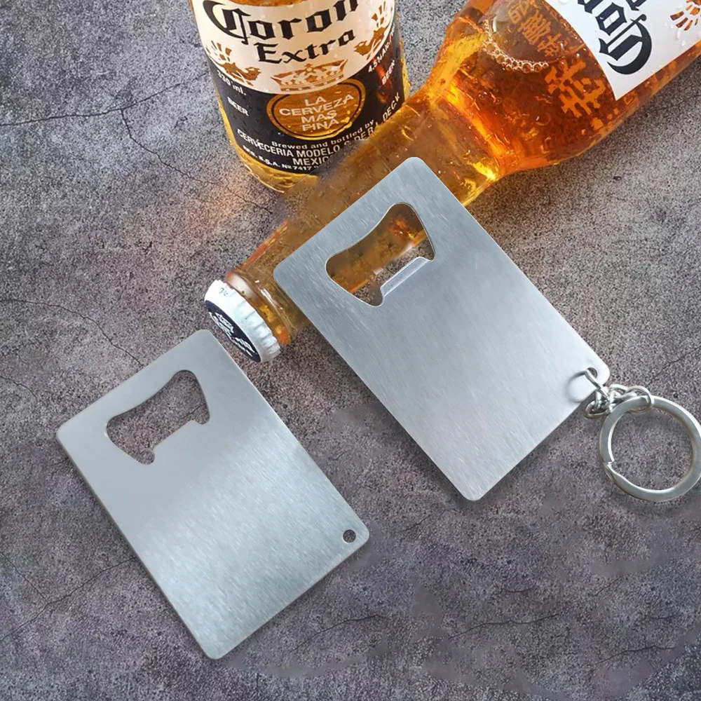 Wholesale bulk blank card bottle opener sublimation custom engraved logo metal business credit card bottle opener